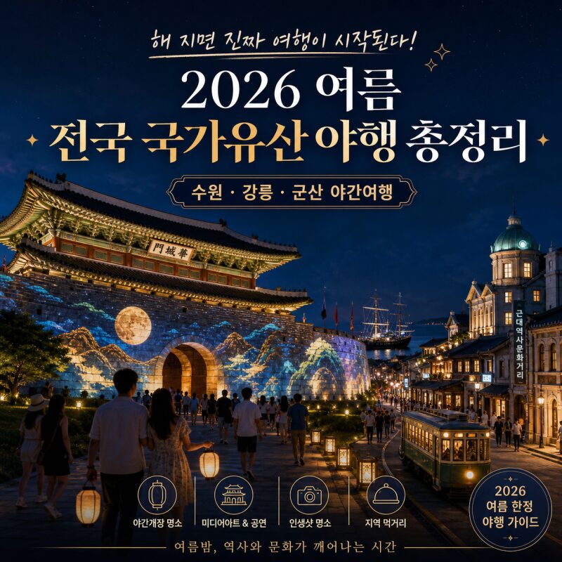 해 지면 진짜 여행이 시작된다! 2026 여름 전국 ‘국가유산 야행’ 총정리