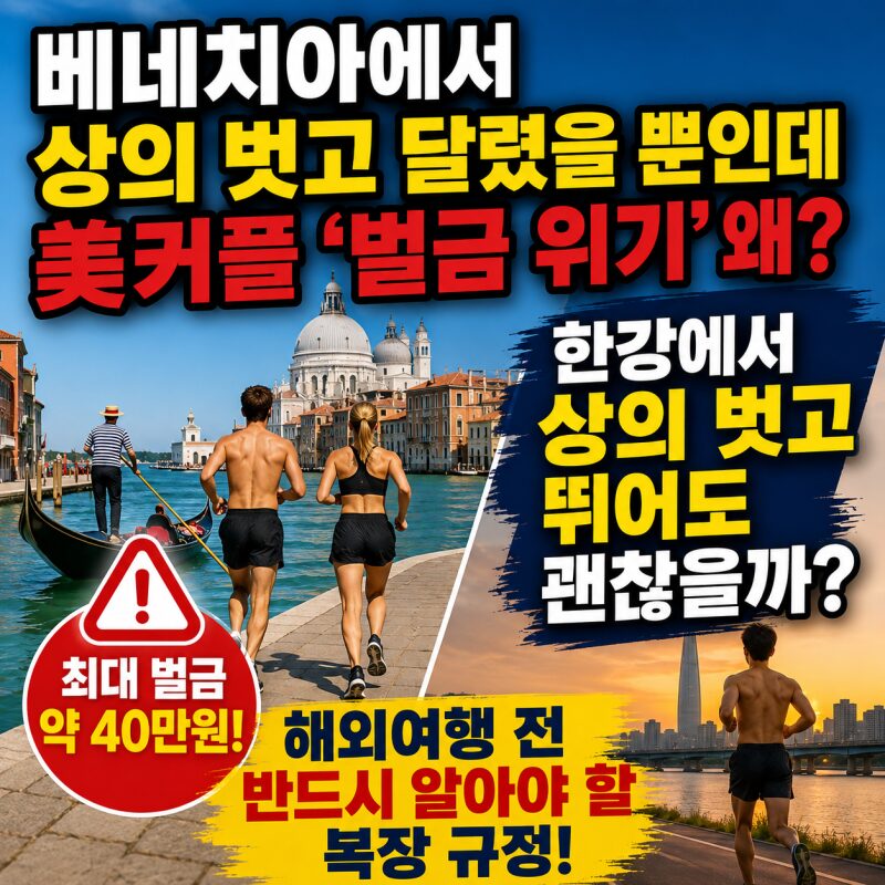 베네치아에선 벌금 40만원? 한강 ‘상의 탈의 러닝’은 괜찮을까