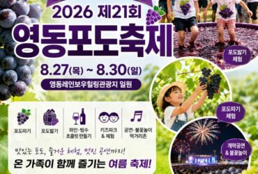 오늘 개막! 2026 영동포도축제 총정리｜포도따기·포도밟기·불꽃놀이까지