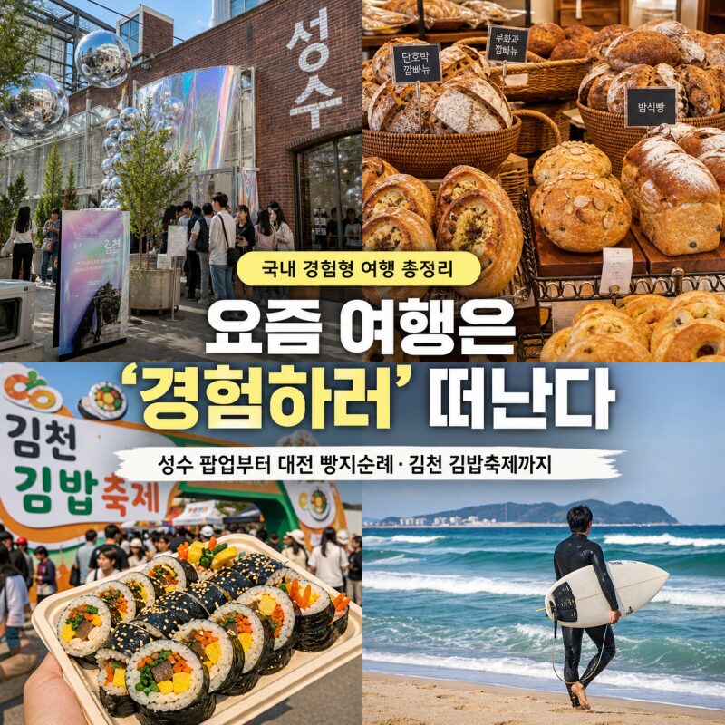 성수 팝업부터 대전 빵지순례·김천 김밥축제까지…요즘 여행은 ‘경험하러’ 떠난다
