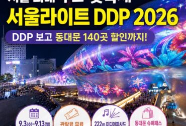 내일부터 무료! 서울라이트 DDP 2026…222m 빛축제 보고 동대문 140곳 할인까지 받는 방법