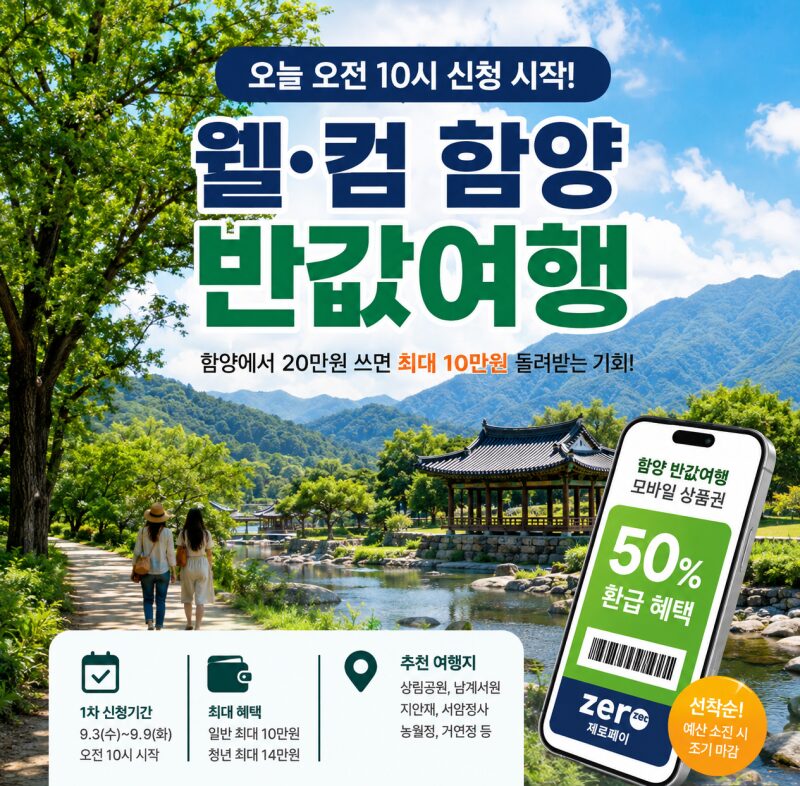 함양 여행비 절반 돌려받는다! ‘웰·컴 함양 반값여행’ 신청부터 1박2일 코스까지 총정리