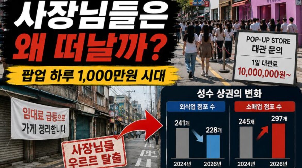 ️ “성수동 지금 위험하다?” 사람은 넘치는데 사장님들이 떠나는 진짜 이유