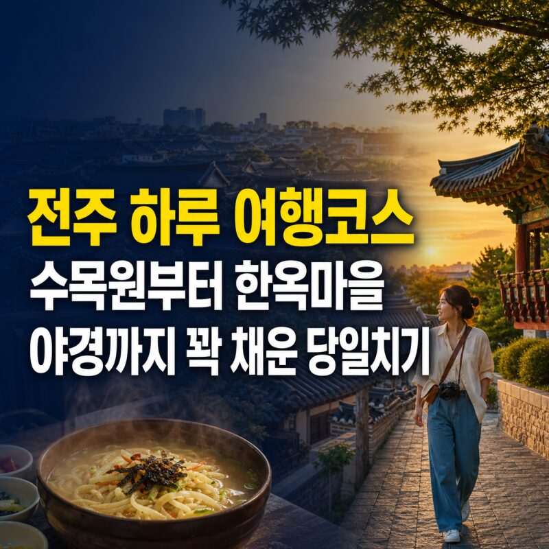 전주 하루 여행코스 추천｜수목원부터 한옥마을 야경까지, 먹거리까지 꽉 채운 당일치기