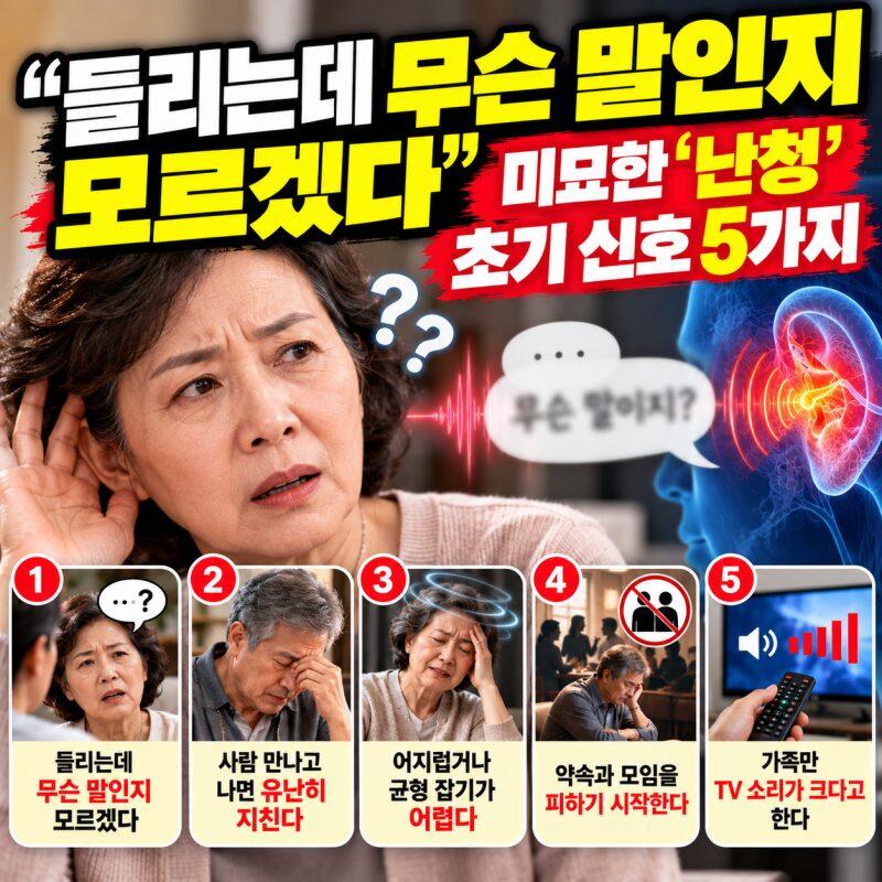 “소리는 들리는데 무슨 말인지 모르겠어요” 그냥 넘기면 안 되는 난청 초기 신호 5가지