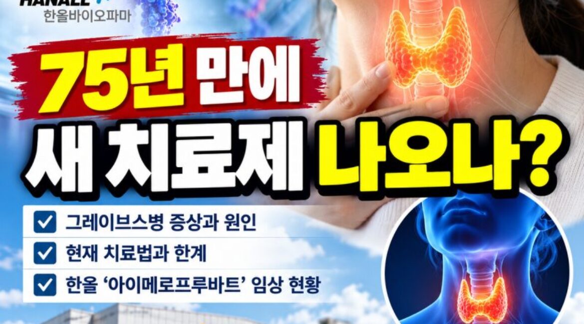 75년 만에 그레이브스병 새 치료제 나올까? 증상·원인부터 한올 ‘아이메로프루바트’까지 총정리