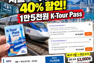 외국인이라면 서울→부산 KTX 40% 할인? 1만5천원 K-Tour Pass 직접 알아보니