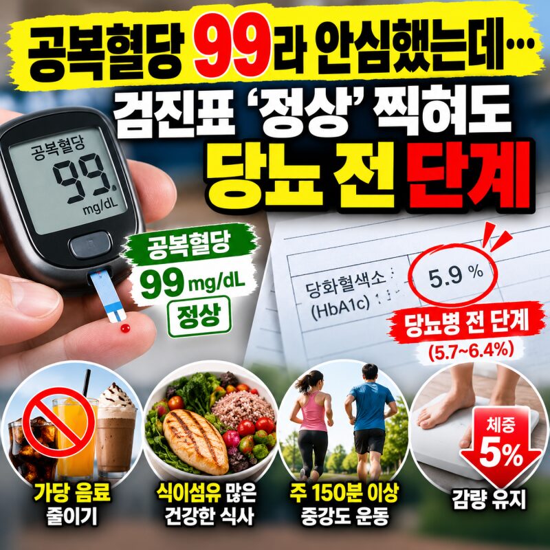 공복혈당 99인데도 당뇨 전 단계? 당화혈색소까지 꼭 확인해야 하는 이유