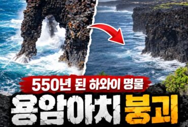 550년 버틴 하와이 명물 사라졌다…허리케인 뒤 바다로 무너진 ‘호레이 해식 아치’