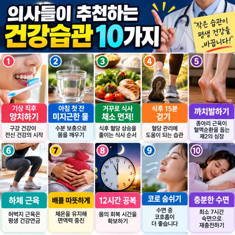 의사들이 권한다는 건강습관 10가지, 정말 효과 있을까? 하나씩 따져봤습니다