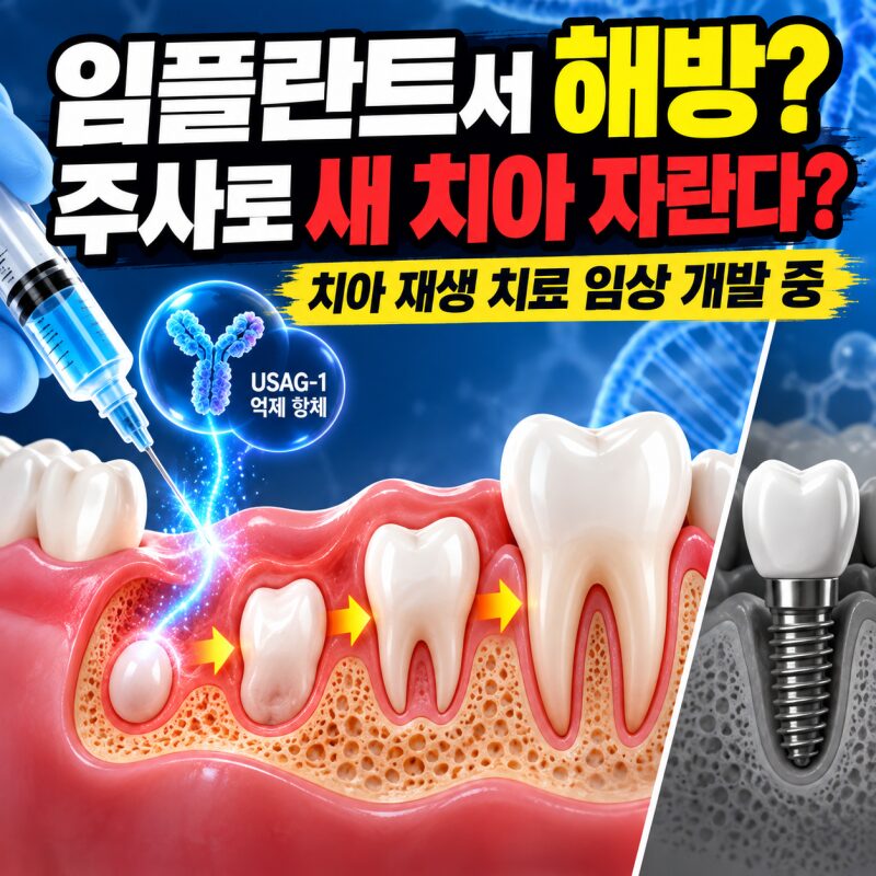 임플란트가 필요 없는 시대 올까? 주사로 ‘새 치아’를 자라게 하는 치아 재생 치료