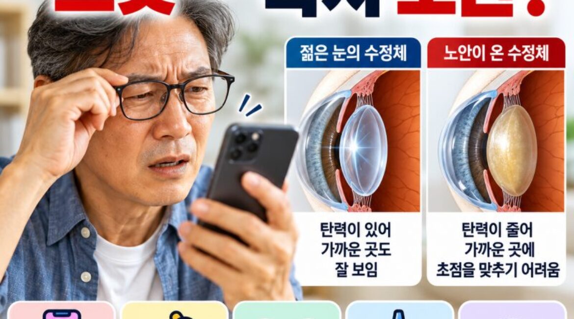 47세 노홍철! 휴대폰을 멀리해야 보인다면? 40대부터 시작되는 노안, 이렇게 대처하세요