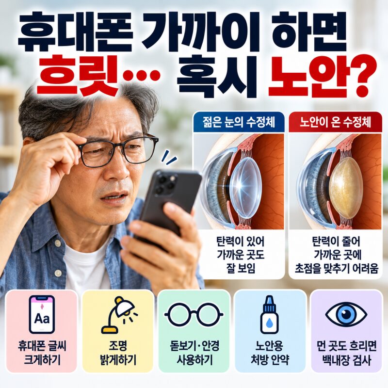 47세 노홍철! 휴대폰을 멀리해야 보인다면? 40대부터 시작되는 노안, 이렇게 대처하세요