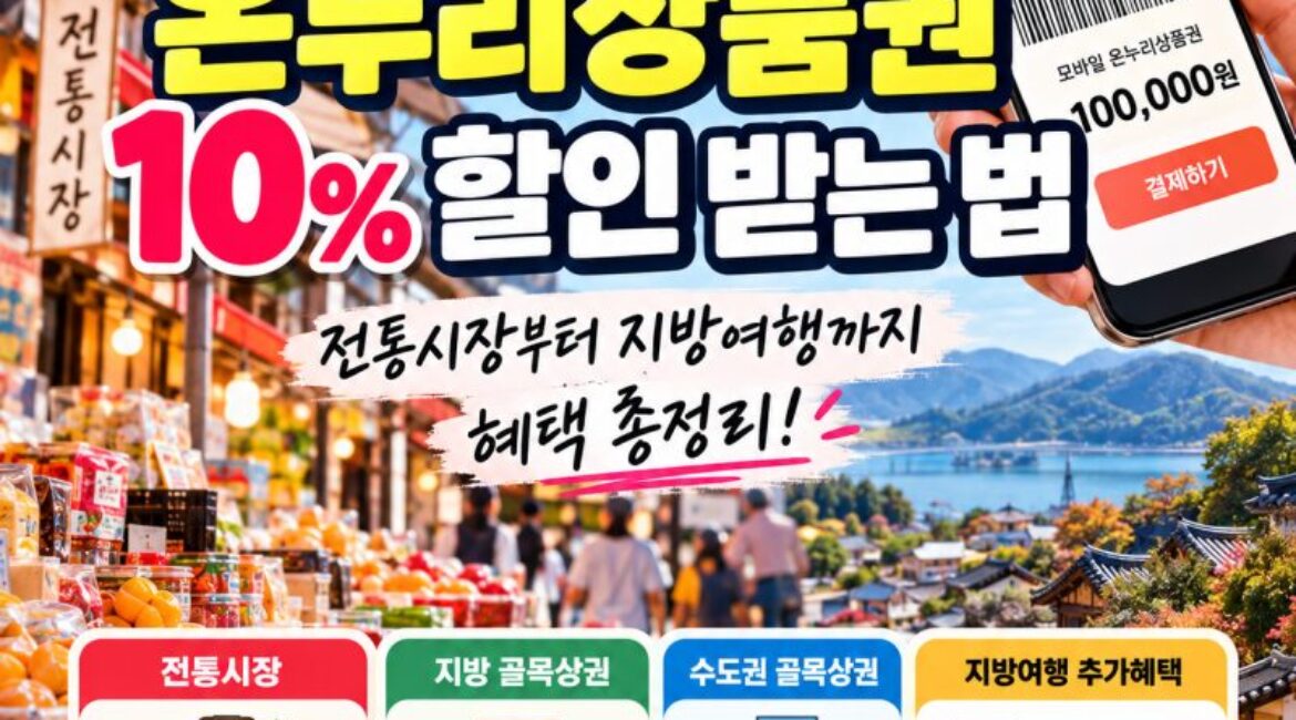2027년 온누리상품권 확 달라진다! 전통시장 10% 혜택부터 지방여행 할인까지, 어떻게 바뀔까?