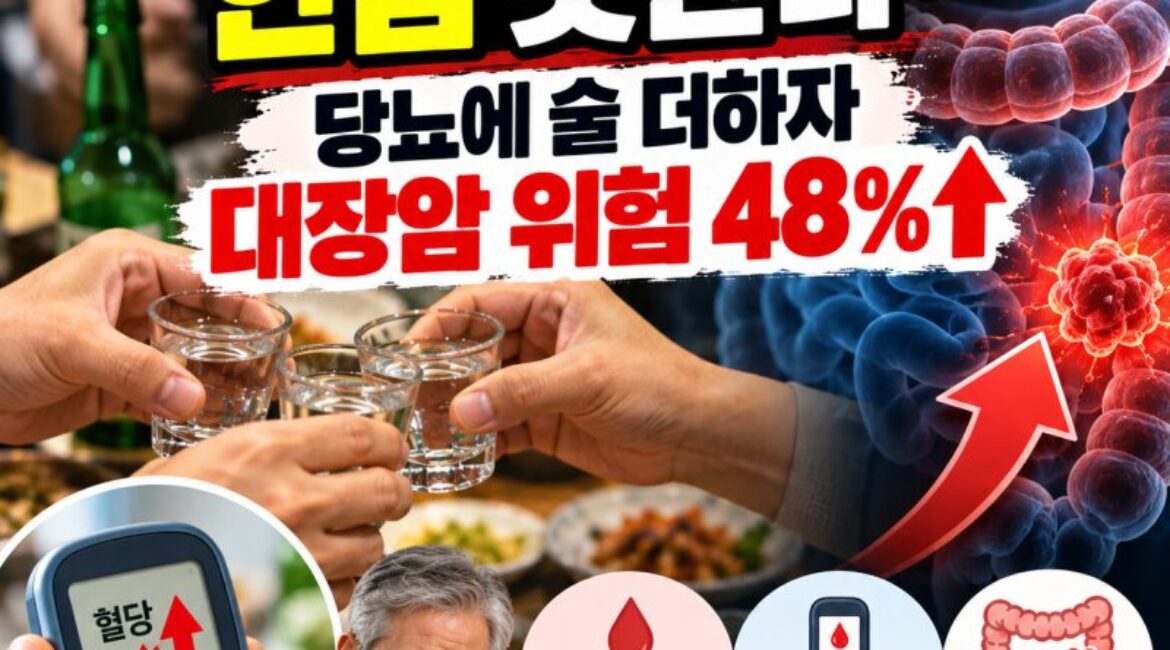 혈당 높은데 반주 한두 잔 괜찮을까?당뇨에 술 더하자 대장암 위험 48%↑