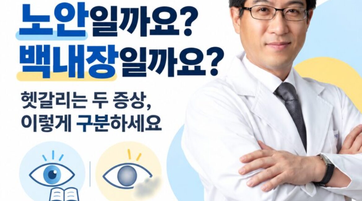 "눈이 침침한데 이게 노안이에요, 백내장이에요?" 헷갈리는 두 증상, 이렇게 구분하세요