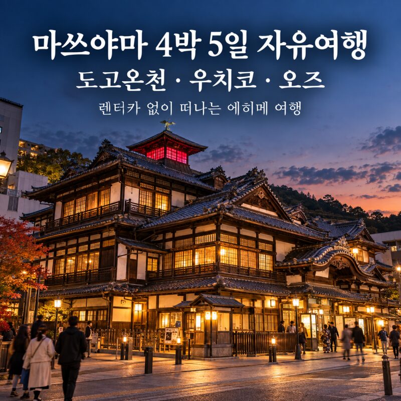 마쓰야마 4박5일 자유여행! 박물관부터 도고온천·우치코·오즈까지, 렌터카 없이 돌아보기
