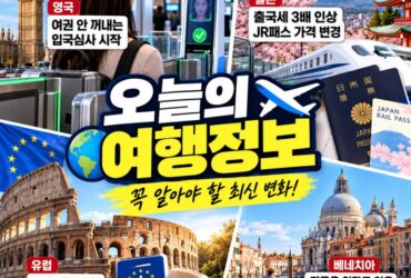 일본 출국세 3배·JR패스 인상·영국은 여권 안 꺼내는 입국심사 시작