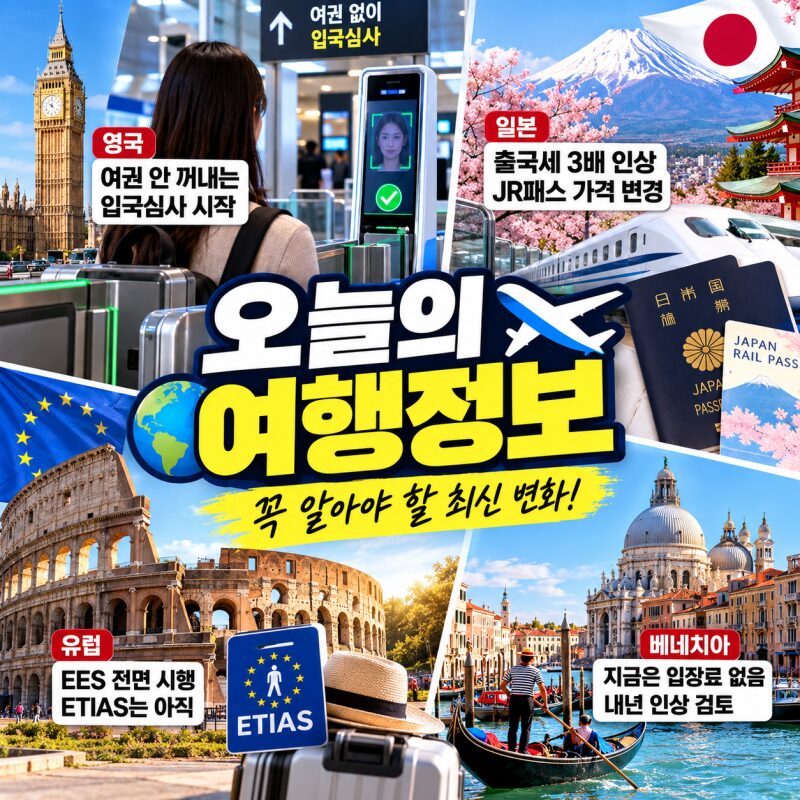 일본 출국세 3배·JR패스 인상·영국은 여권 안 꺼내는 입국심사 시작