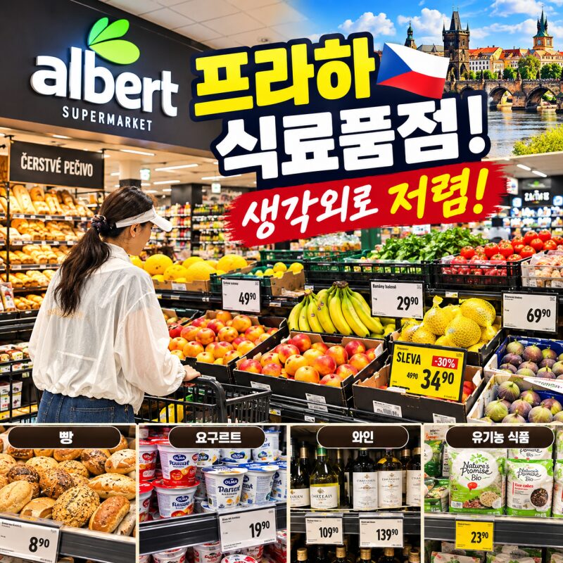 프라하 식료품점 가보니 생각보다 저렴! Albert 슈퍼마켓 장보기·과일·빵·와인 물가 직접 확인