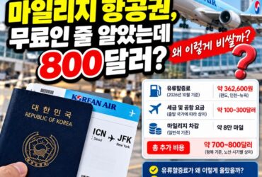 대한항공 마일리지 항공권, 무료인 줄 알았는데 80만원?