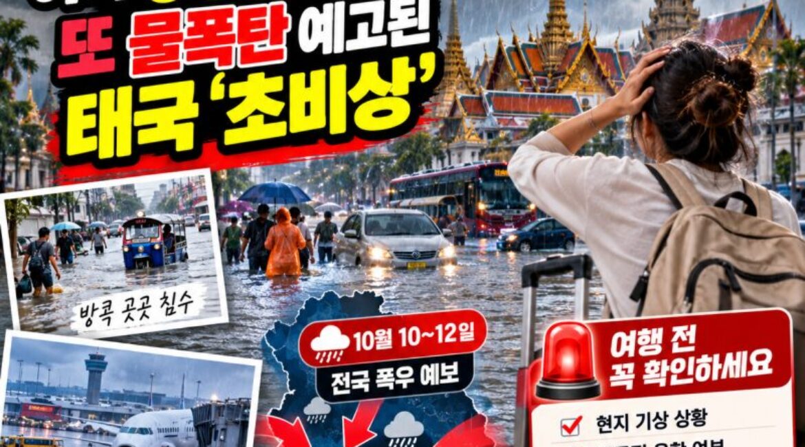 태국 여행 비상! 홍수 사망자 60명! 방콕에 또 물폭탄 예보…10월 태국 여행, 가도 괜찮을까?