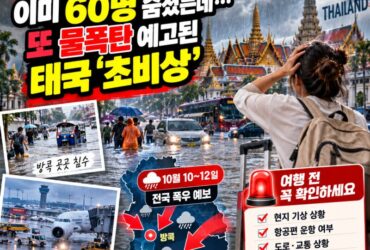 태국 여행 비상! 홍수 사망자 60명! 방콕에 또 물폭탄 예보…10월 태국 여행, 가도 괜찮을까?