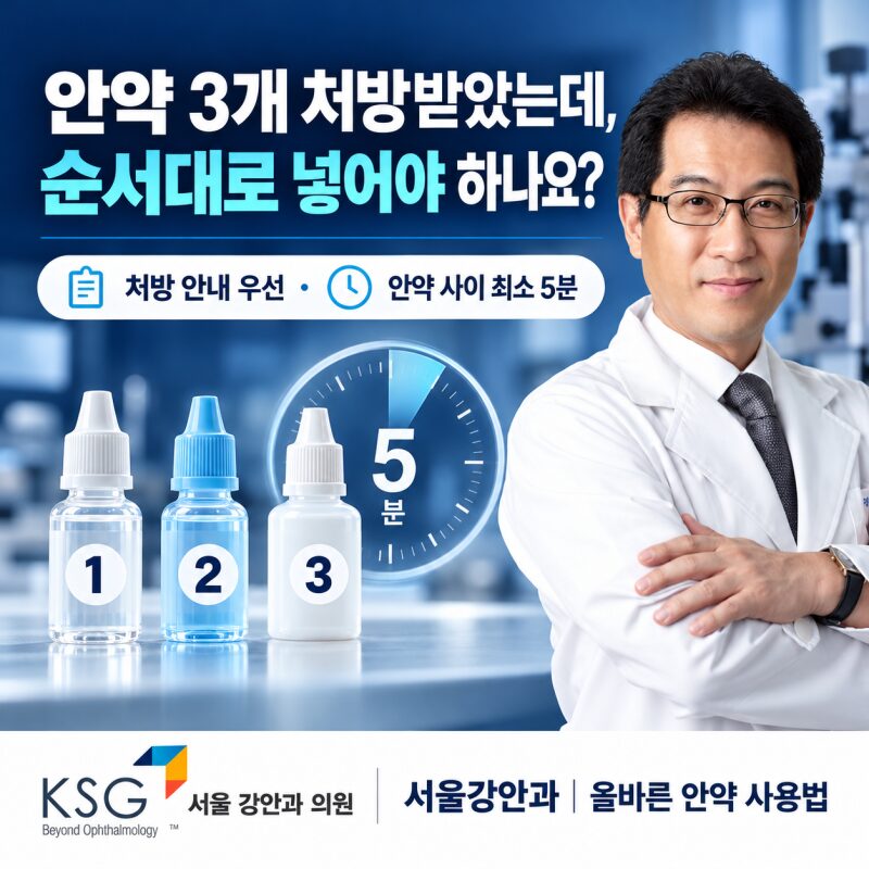 안약 3개 처방받았는데, 순서대로 넣어야 하나요?