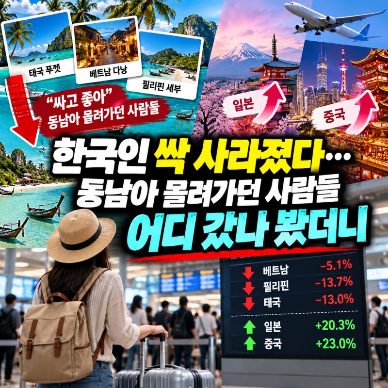 동남아 여행객은 어디로 갔을까? 일본·중국으로 달라지는 한국인의 해외여행 지도