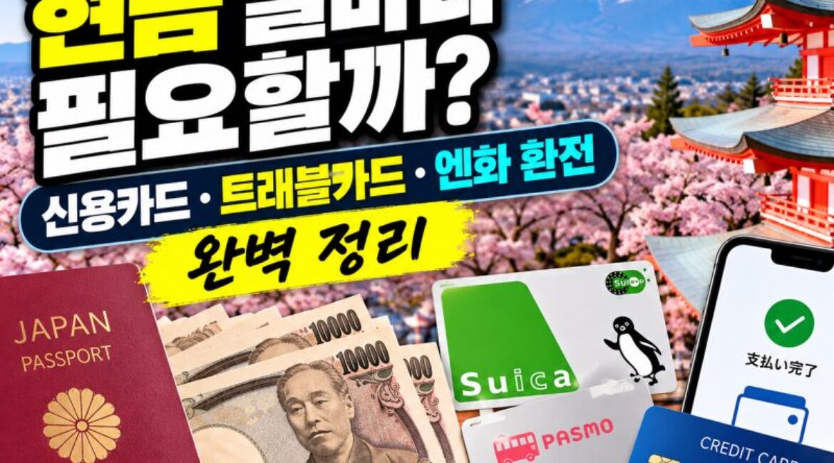 일본 여행, 현금 얼마나 필요할까? 신용카드·트래블카드·엔화 환전 완벽 정리