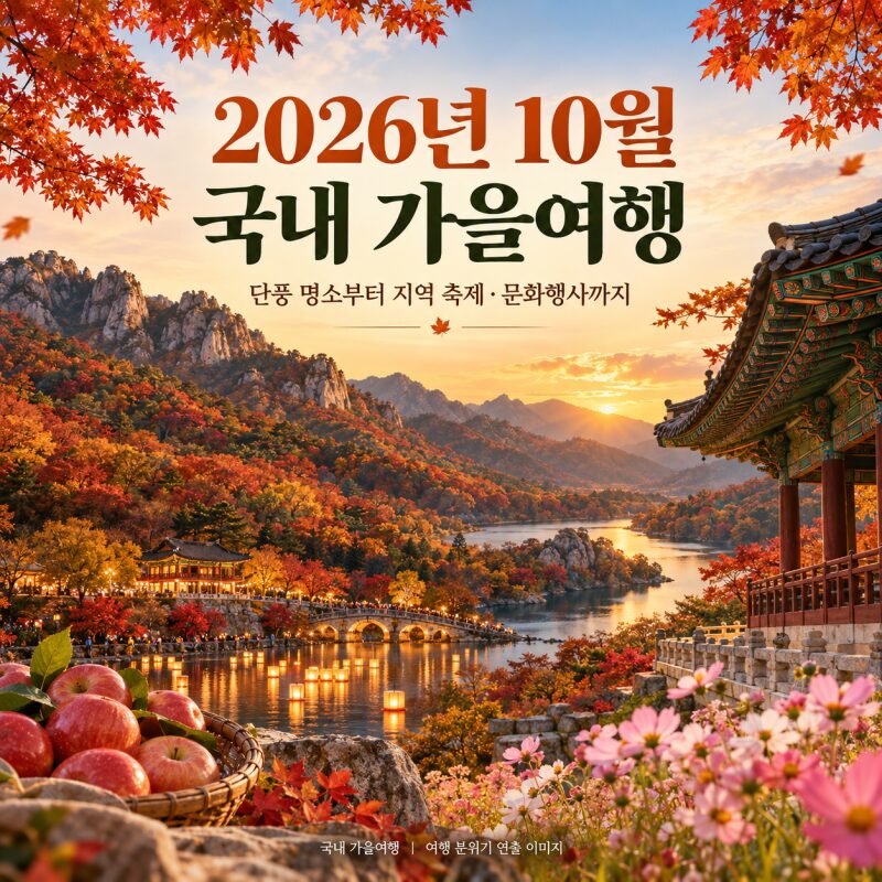 가을여행 추천! 단풍 명소부터 지역 축제·문화행사까지