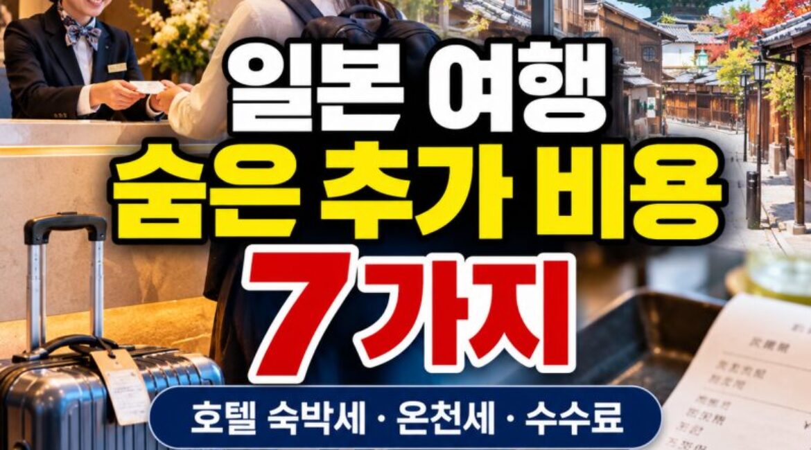 일본 여행, 호텔 예약했는데 또 돈 내라고? 2026년 여행객이 알아야 할 숨은 추가 비용 7가지