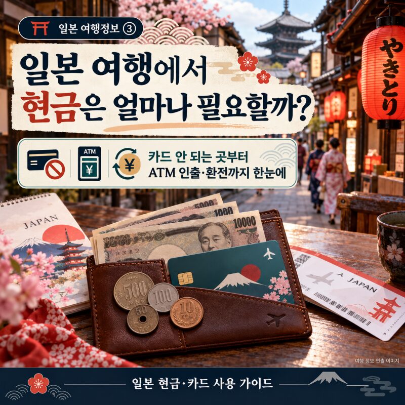 일본 여행에서 현금은 얼마나 필요할까? 카드 안 되는 곳부터 ATM 인출·환전까지 완벽 정리