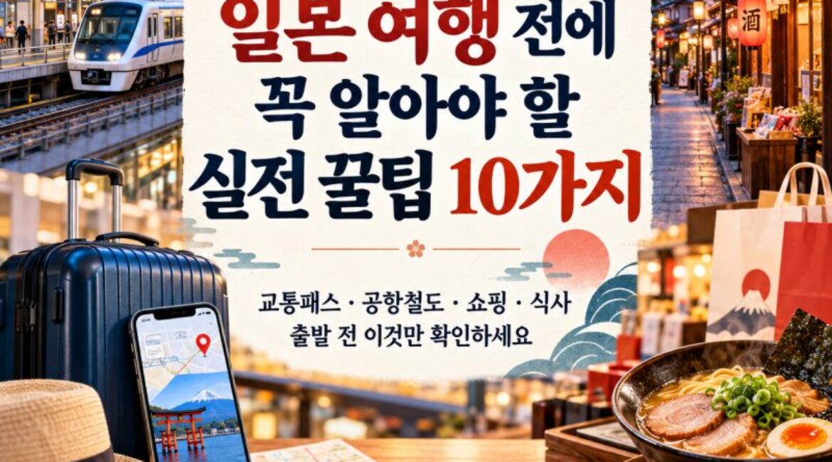 일본 여행 전에 꼭 알아야 할 실전 꿀팁 10가지｜교통패스·공항철도·쇼핑·식사까지