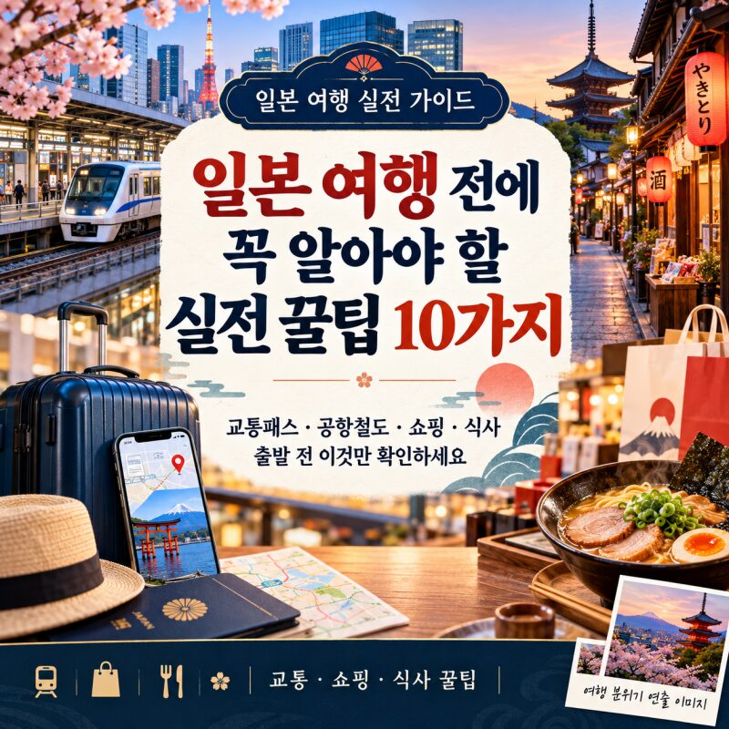 일본 여행 전에 꼭 알아야 할 실전 꿀팁 10가지｜교통패스·공항철도·쇼핑·식사까지