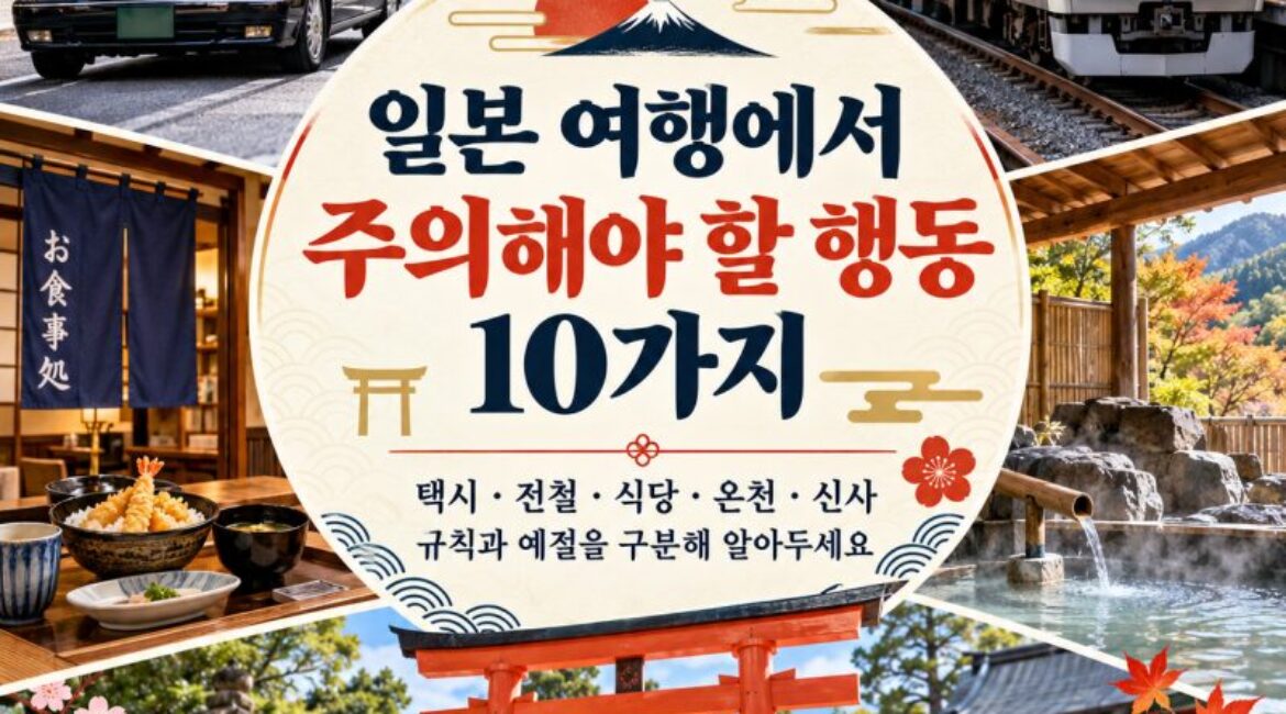 일본 여행에서 주의해야 할 행동 10가지｜택시·식당·온천·신사 이용 예절까지