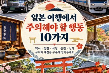 일본 여행에서 주의해야 할 행동 10가지｜택시·식당·온천·신사 이용 예절까지