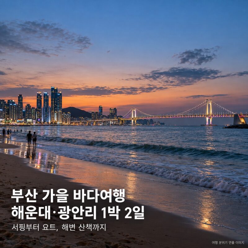 서핑 1만 원·요트 3만 원…해운대·광안리 1박 2일 여행코스 총정리