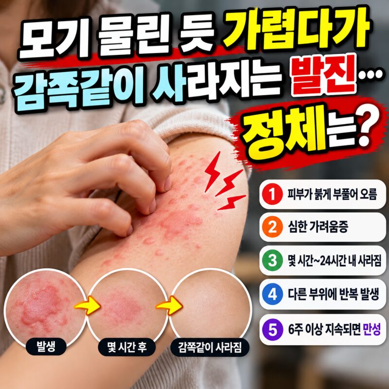 모기 물린 줄 알았는데 몇 시간 뒤 사라졌다? 가을철 '두드러기' 원인과 증상, 치료법 총정리