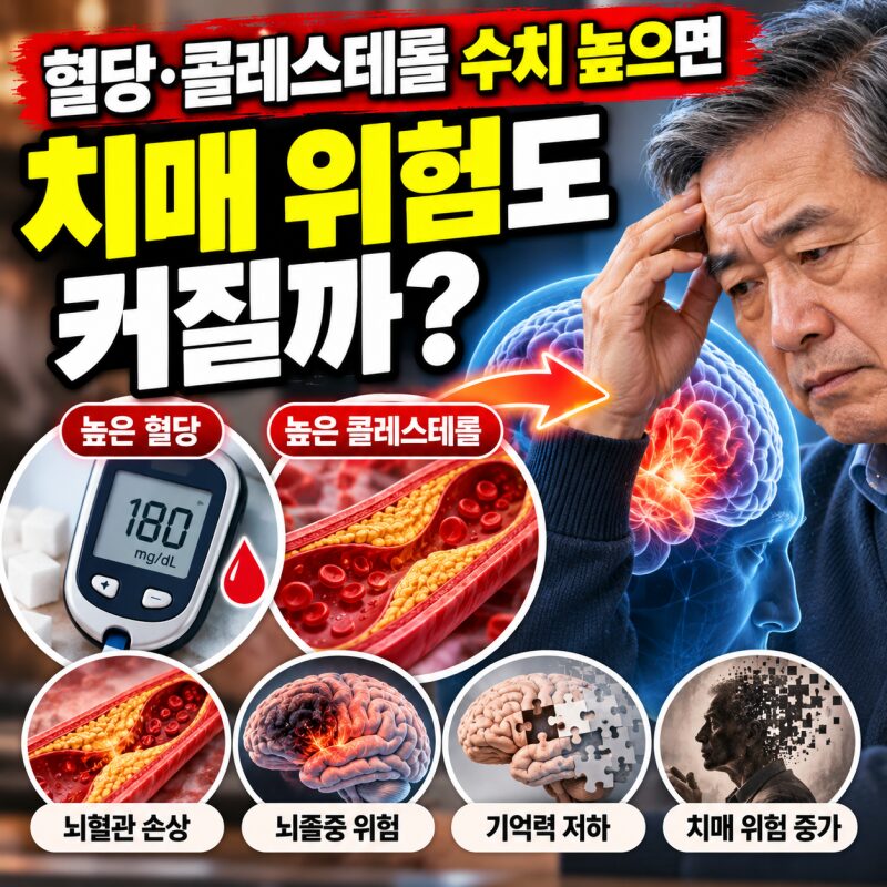 혈당·콜레스테롤 높으면 치매 위험까지? 50대부터 꼭 확인해야 할 뇌 건강 신호 5가지