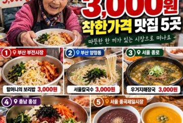 아직도 3,000원에 한 끼를? 전국 착한가격 맛집 5곳 다시 확인해 보니