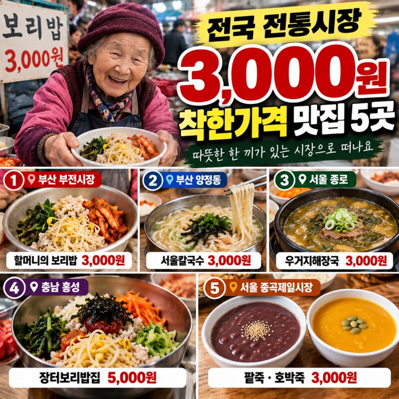 아직도 3,000원에 한 끼를? 전국 착한가격 맛집 5곳 다시 확인해 보니