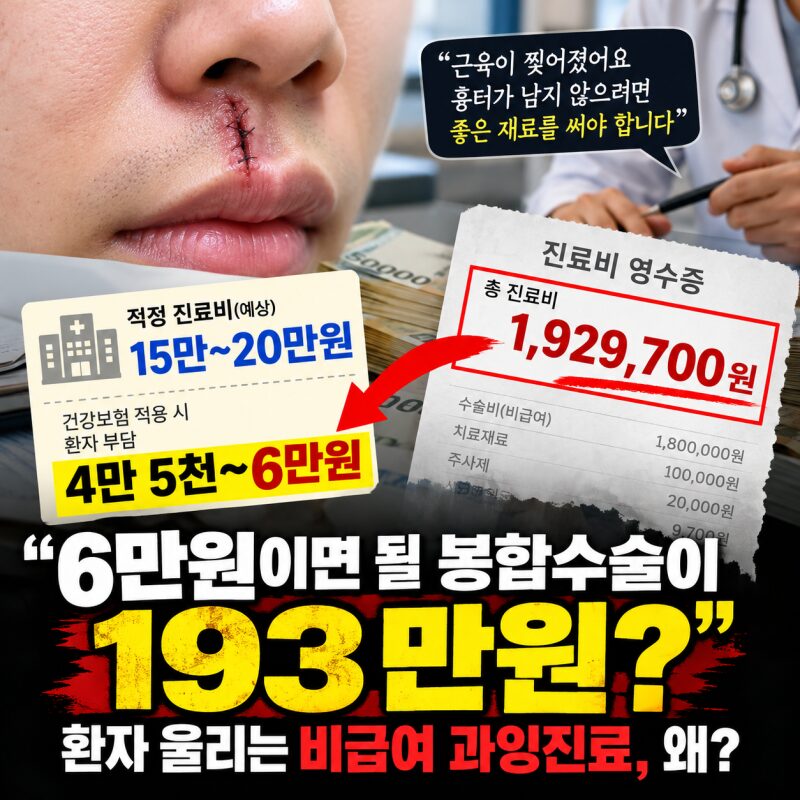 “6만원이면 될 봉합수술이 193만원?” 병원 비급여 진료비 폭탄, 환자가 반드시 알아야 할 10가지