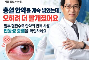 눈이 빨개서 충혈 안약을 계속 넣었는데, 오히려 더 빨개졌어요