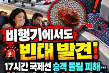 비행기에서도 빈대 발견! 17시간 국제선 승객 물림 피해…항공편까지 취소됐다