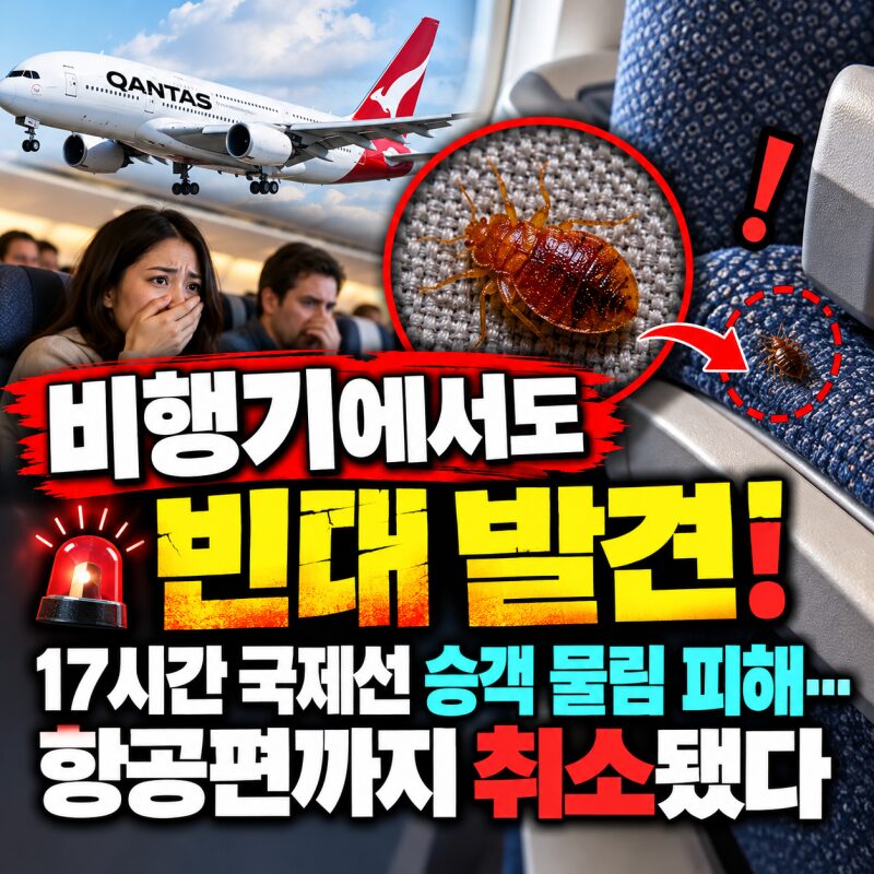비행기에서도 빈대 발견! 17시간 국제선 승객 물림 피해…항공편까지 취소됐다