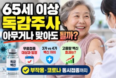 65세 이상 독감주사, 아무거나 맞아도 될까? 무료접종부터 백신 종류·효과까지 총정리