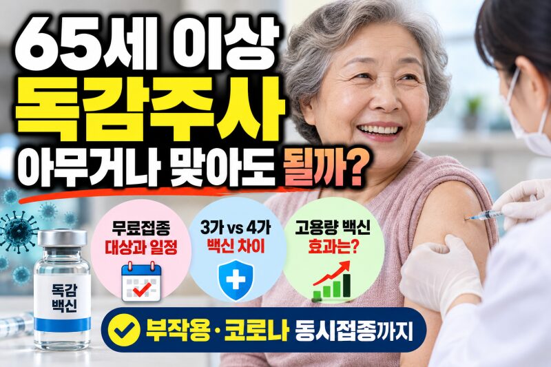 65세 이상 독감주사, 아무거나 맞아도 될까? 무료접종부터 백신 종류·효과까지 총정리