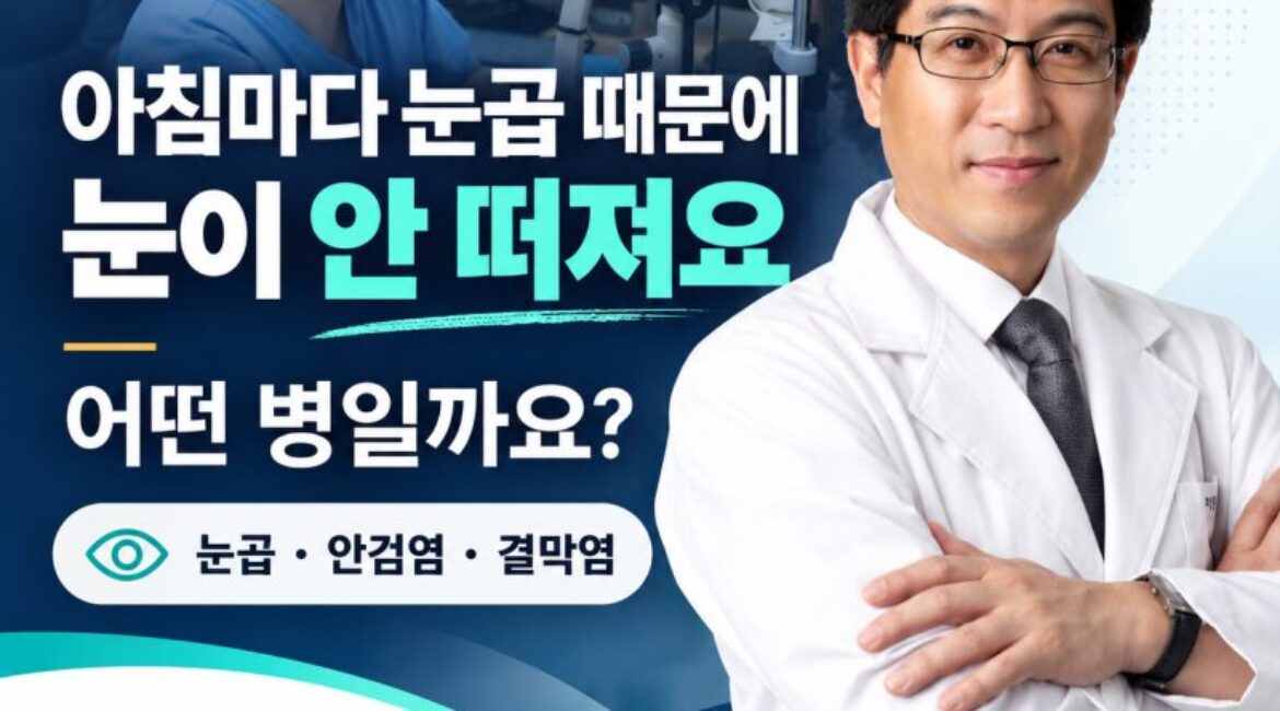 아침마다 눈곱 때문에 눈이 안 떠져요, 어떤 병일까요?
