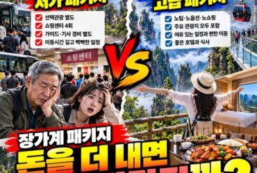 “장가계 49만원에 예약했는데 100만원 넘는다?” 저가 패키지 vs 163만원 고급 패키지, 추가비용 직접 계산해 봤습니다!